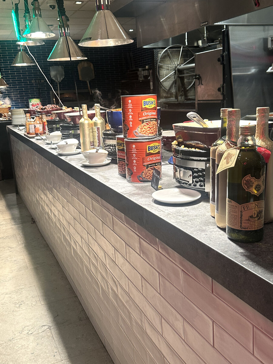 Ingredients and prep counter at Kitchen King